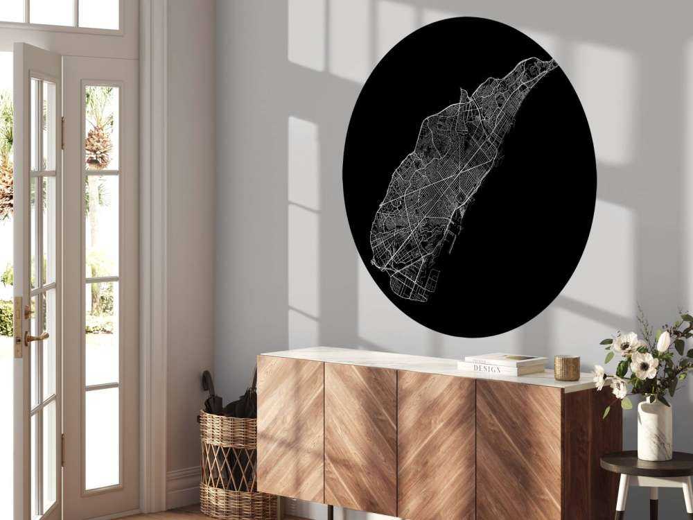 Plattegrond van Barcelona, zwart