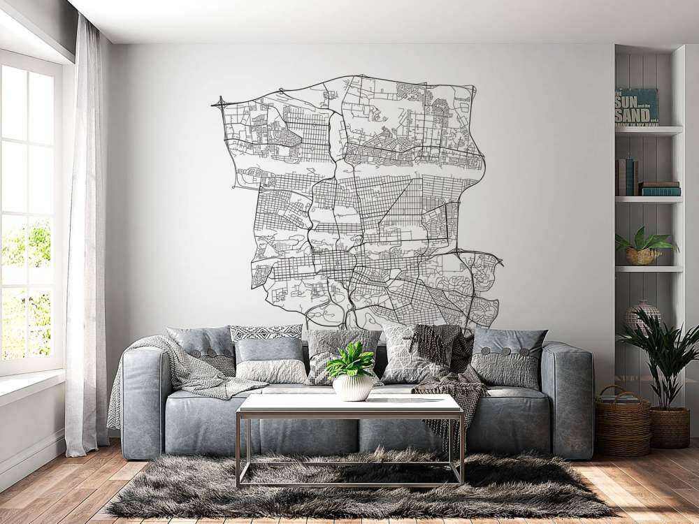 Plattegrond van Pretoria, wit 