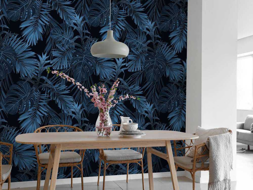 Blue tropical leaves