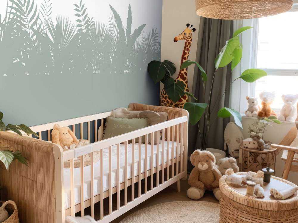 Silhouettes palm leaves, light green