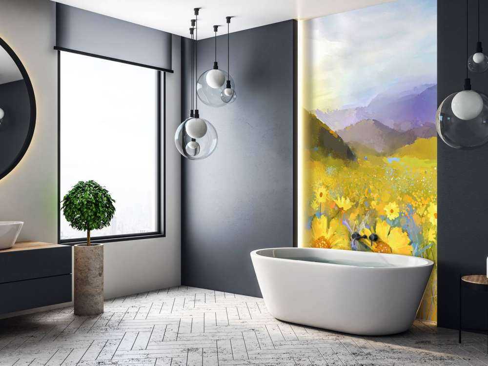 Oil painting rural sunset