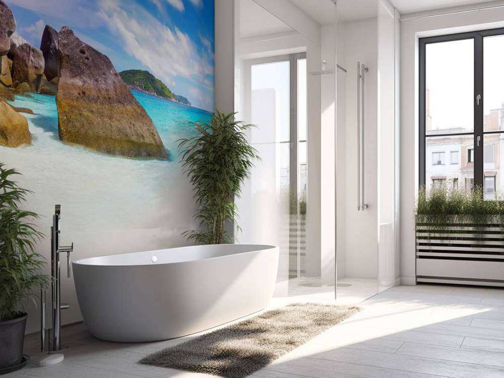 Panoramic photo of a tropical beach