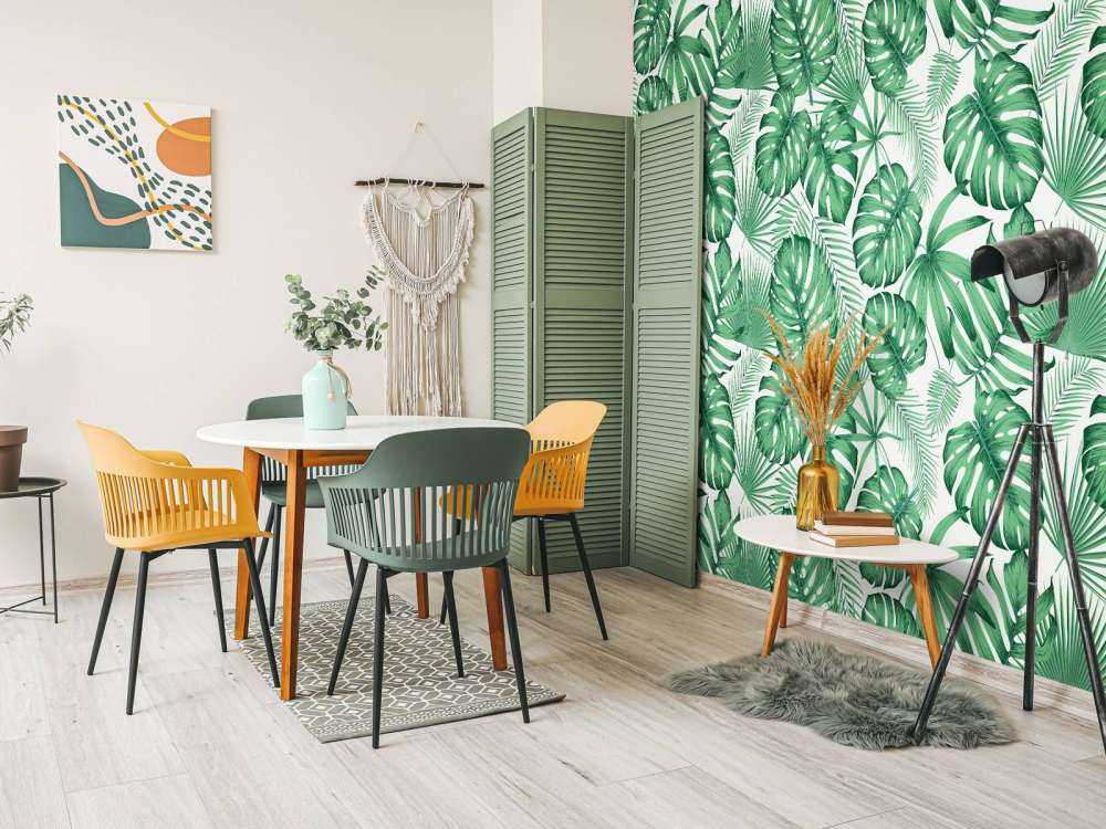 Tropical leaves, green