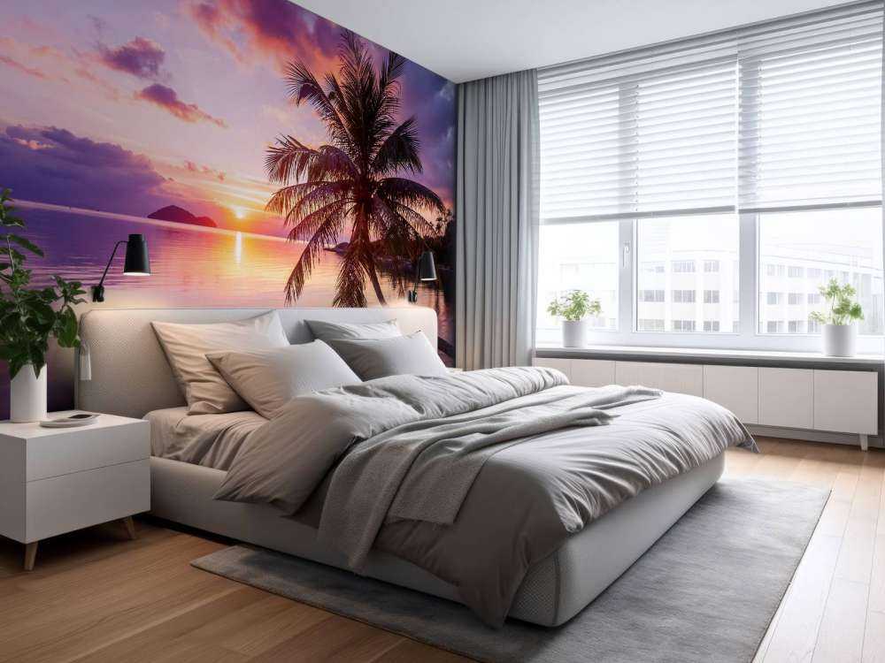 Palm tree at a sunset