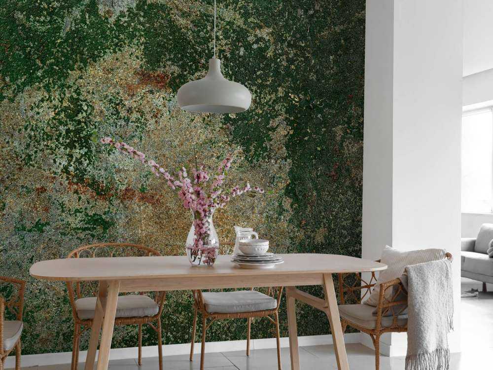 Industrial green metal structure