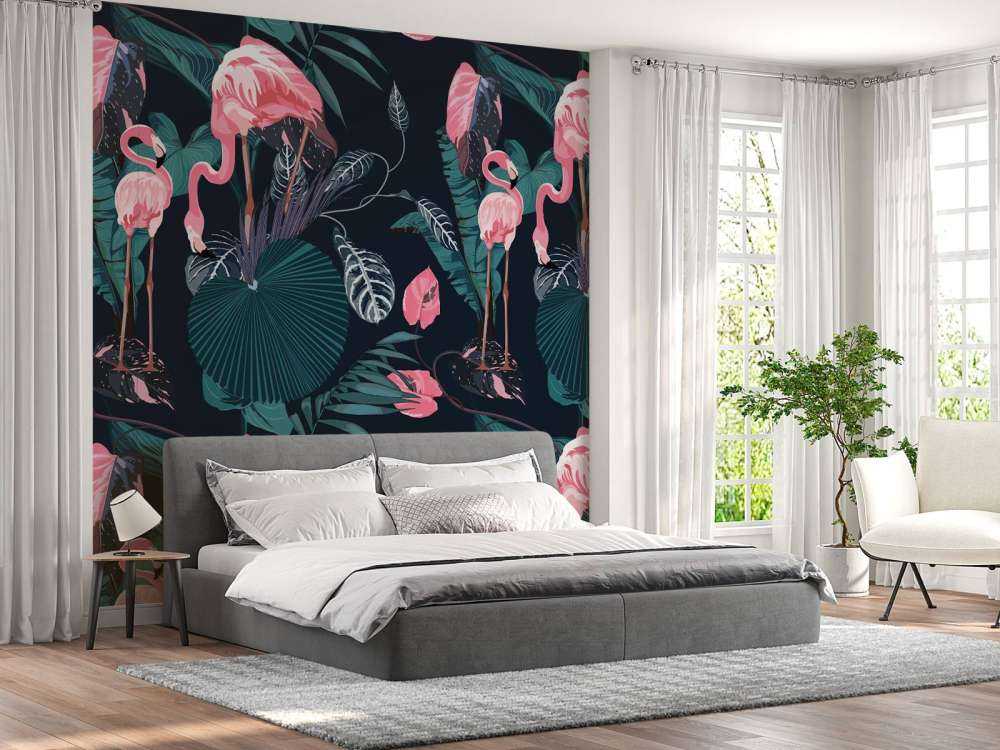 Wild pink flamingos