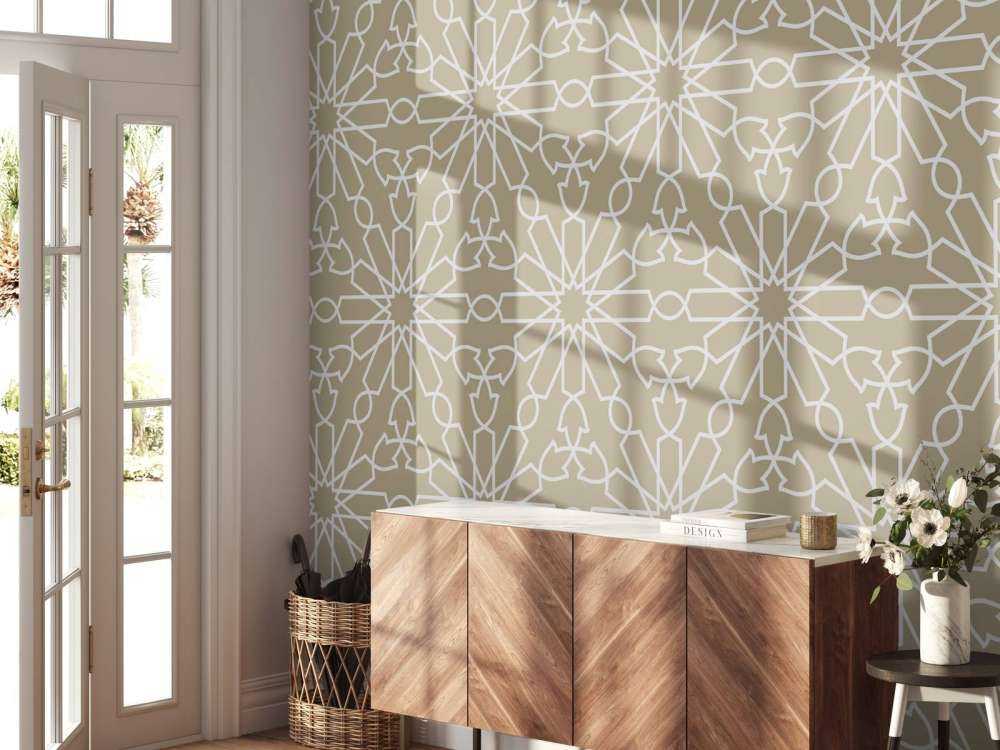 Geometric flowers, gold