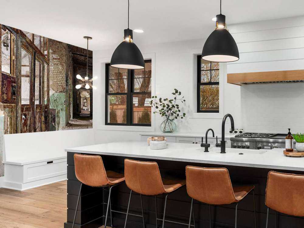 Stairwell in abandoned building