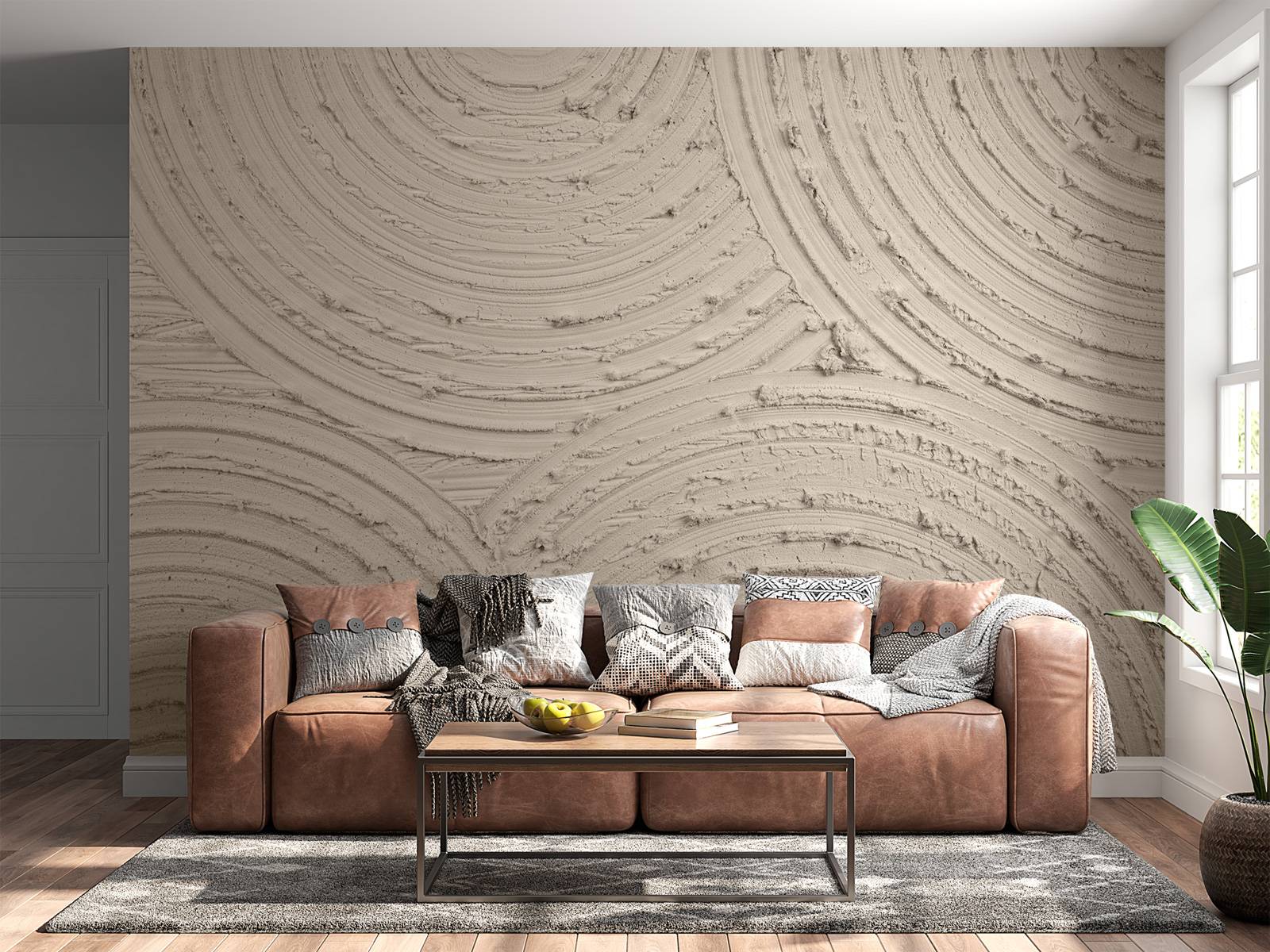 Zen circles coarse structure in linen
