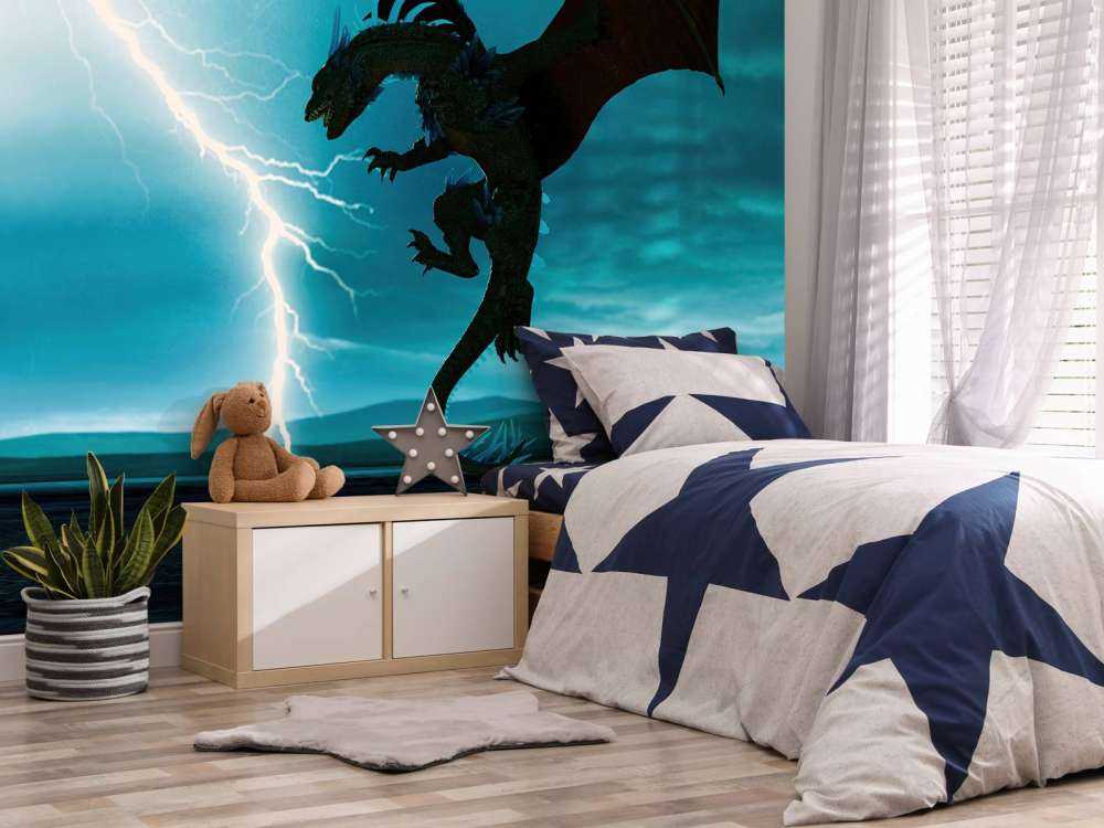 Dragon at thunderstorm