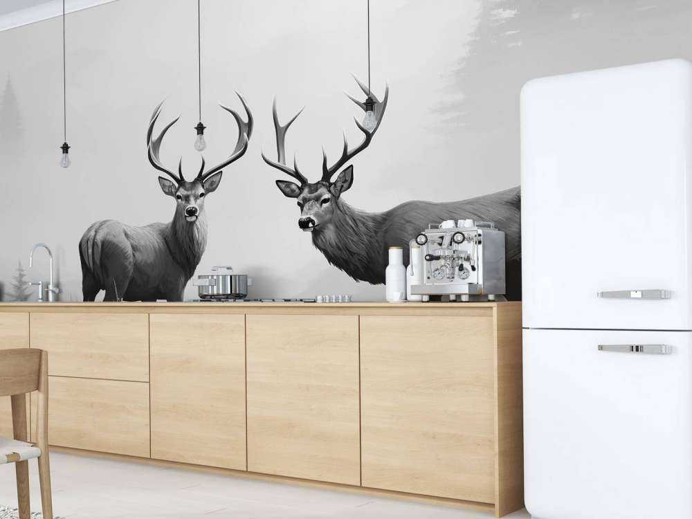 Foggy Forest Deer Symmetry