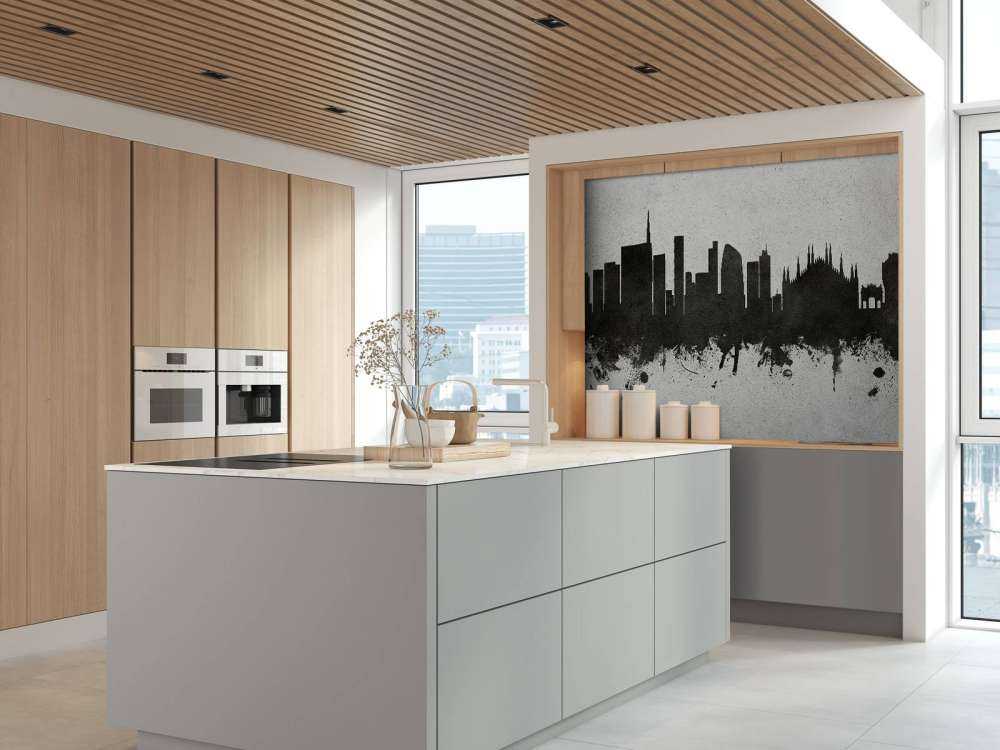 Watercolor skyline, Milan