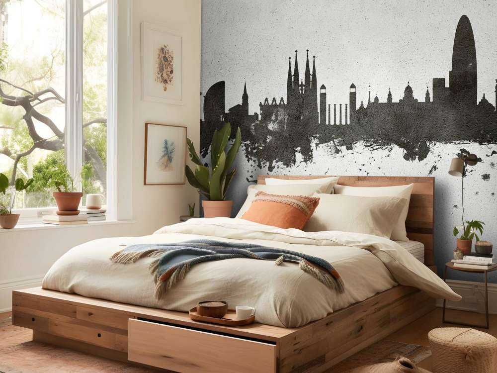 Watercolor skyline, Barcelona