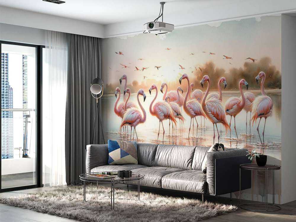 Serene Flamingo Sunrise