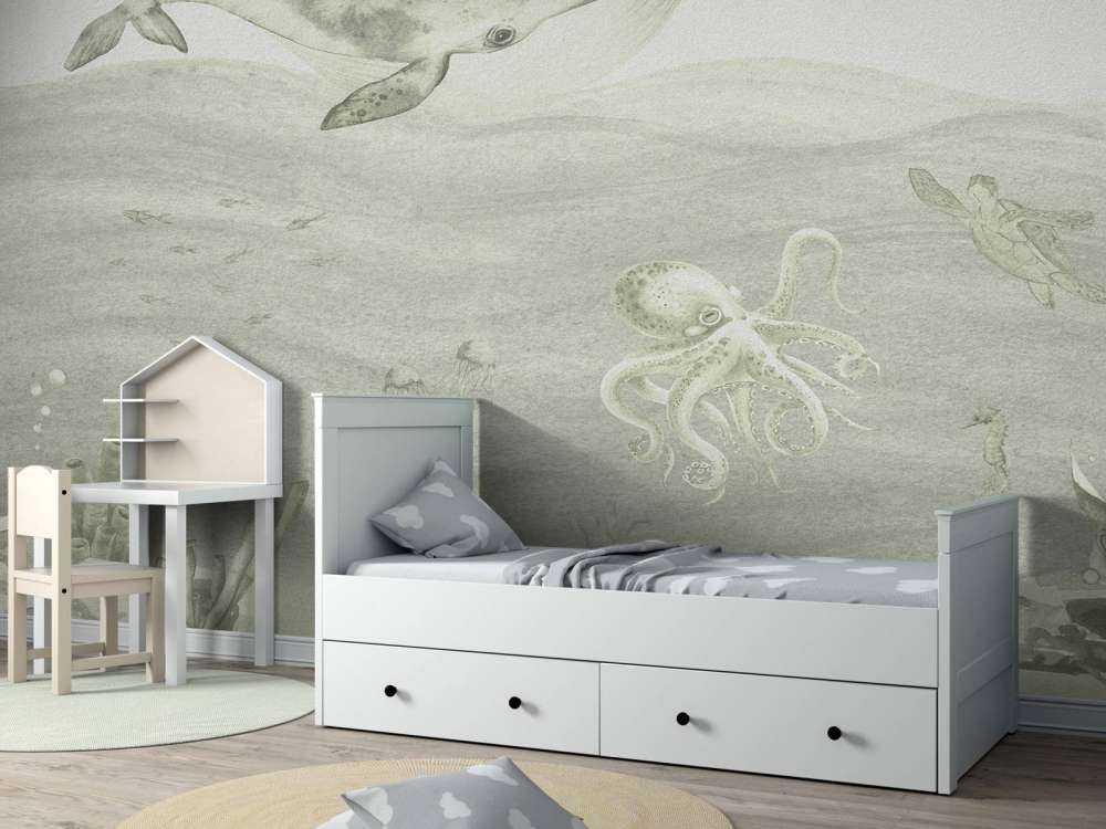 Underwater world in green