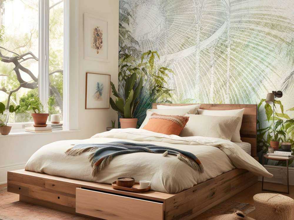 Greenhouse with tropical plants