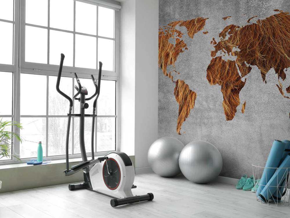 World map with texture