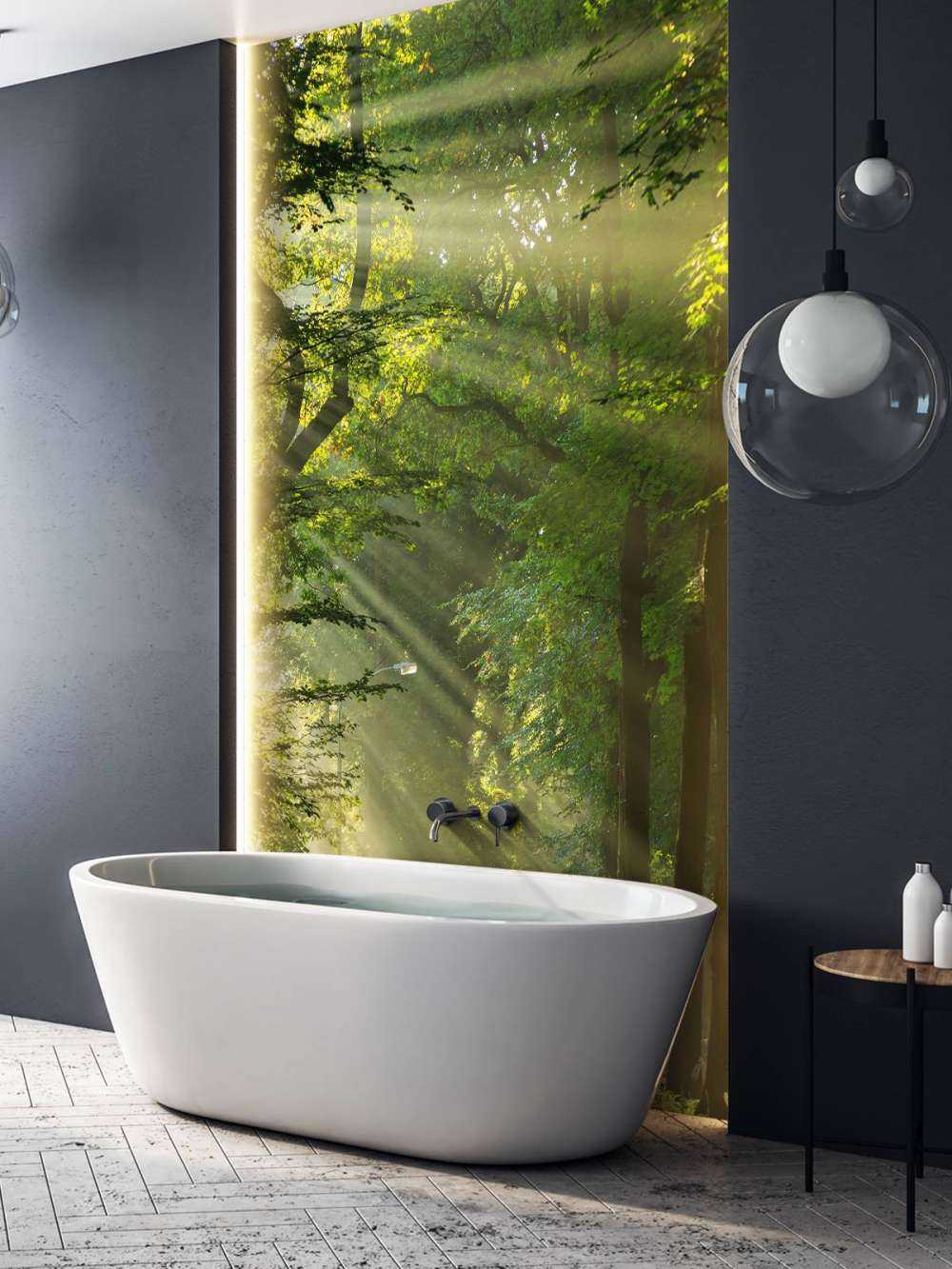 Sunbeams through the trees