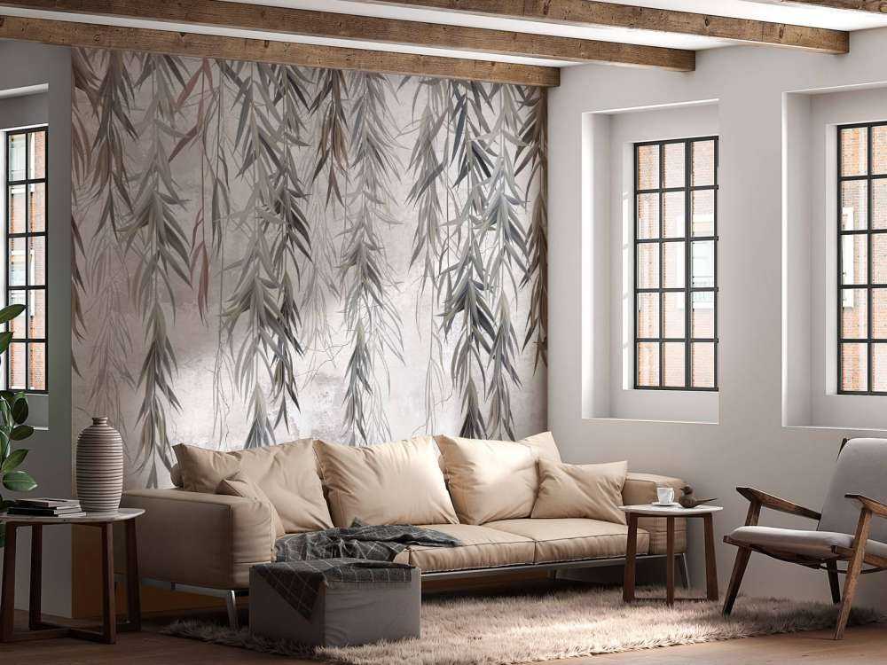 Hanging branches over concrete