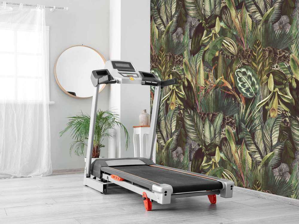 Leopard between the leaves