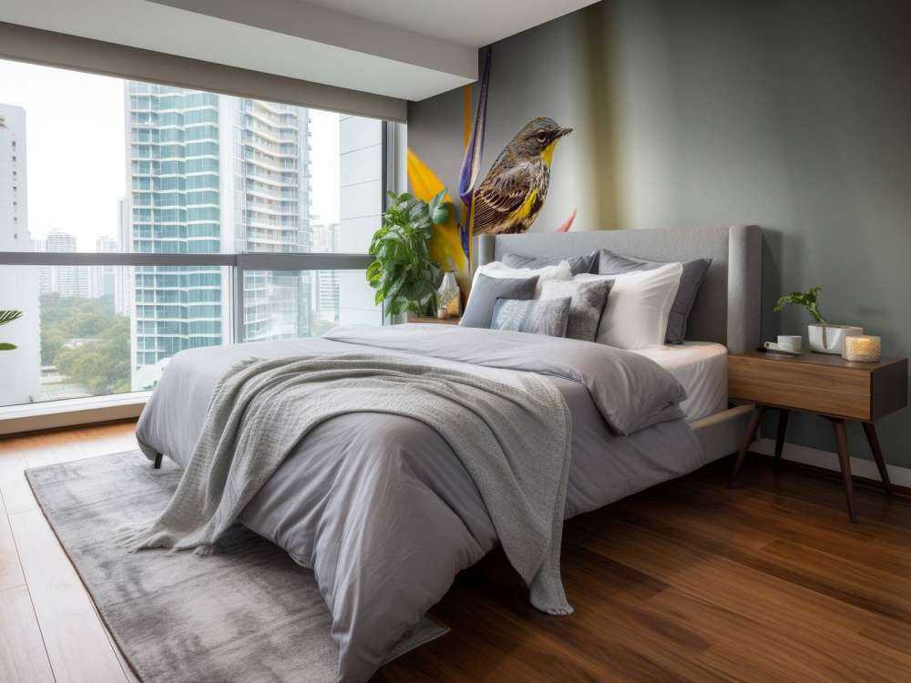 Paradise flower with bird