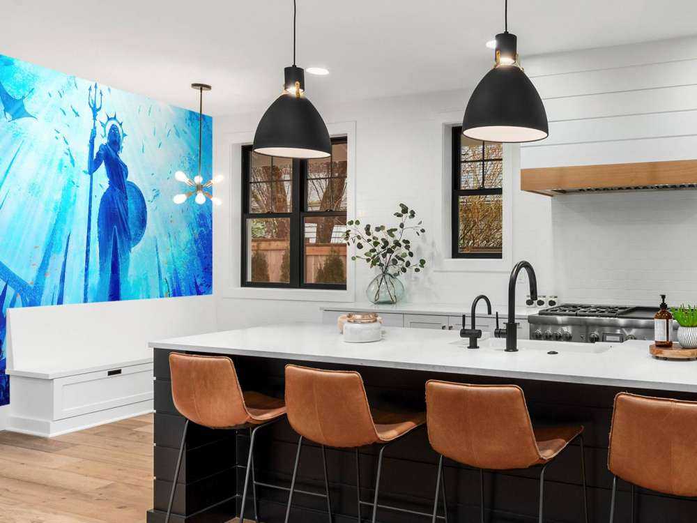 Greek goddess in the underwater world