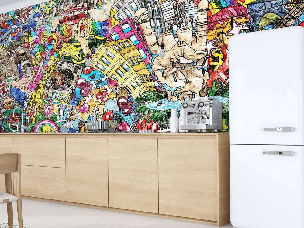 Graffiti hustle and bustle