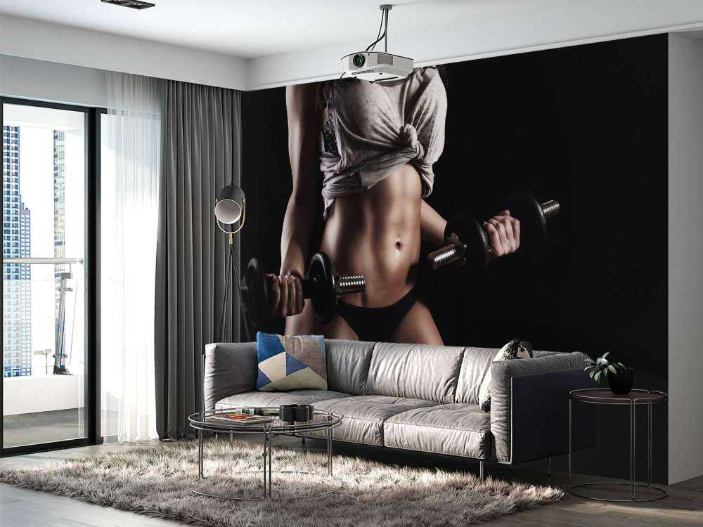 Woman with abdominal muscles