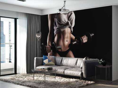 Woman with abdominal muscles