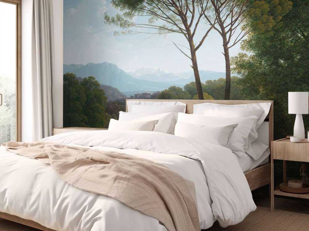 Italian landscape with pine trees