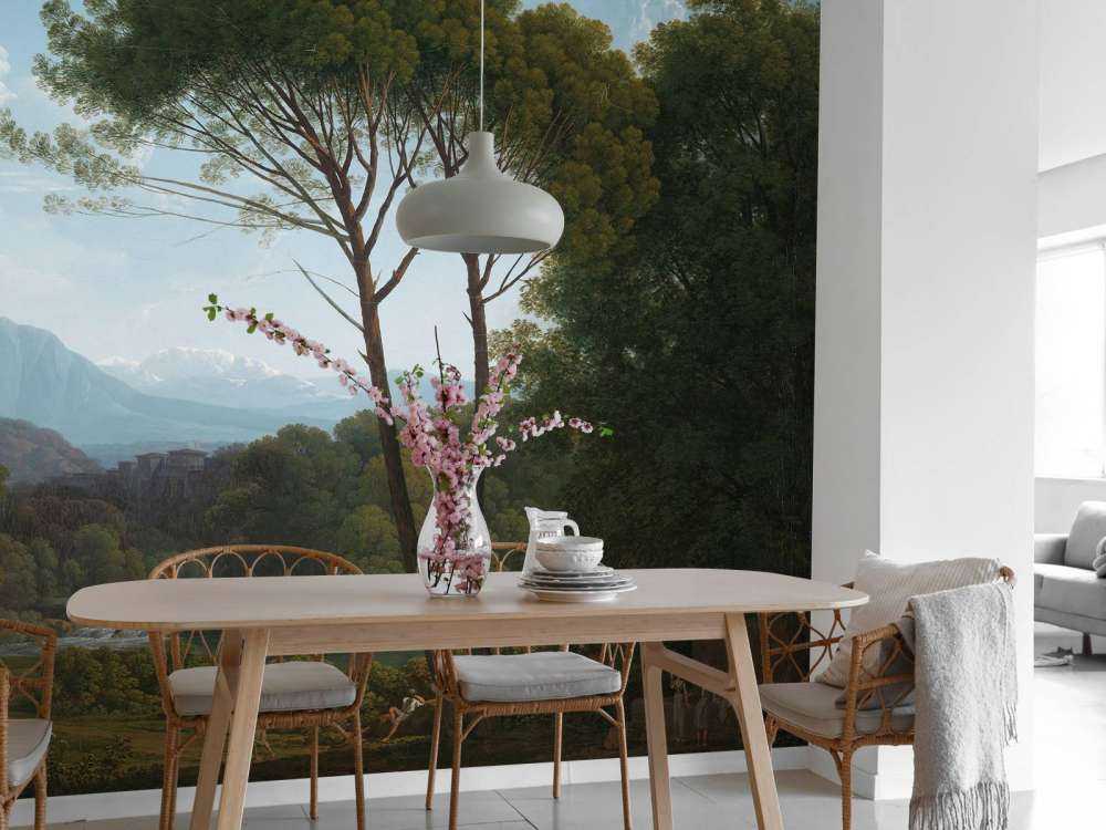 Italian landscape with pine trees