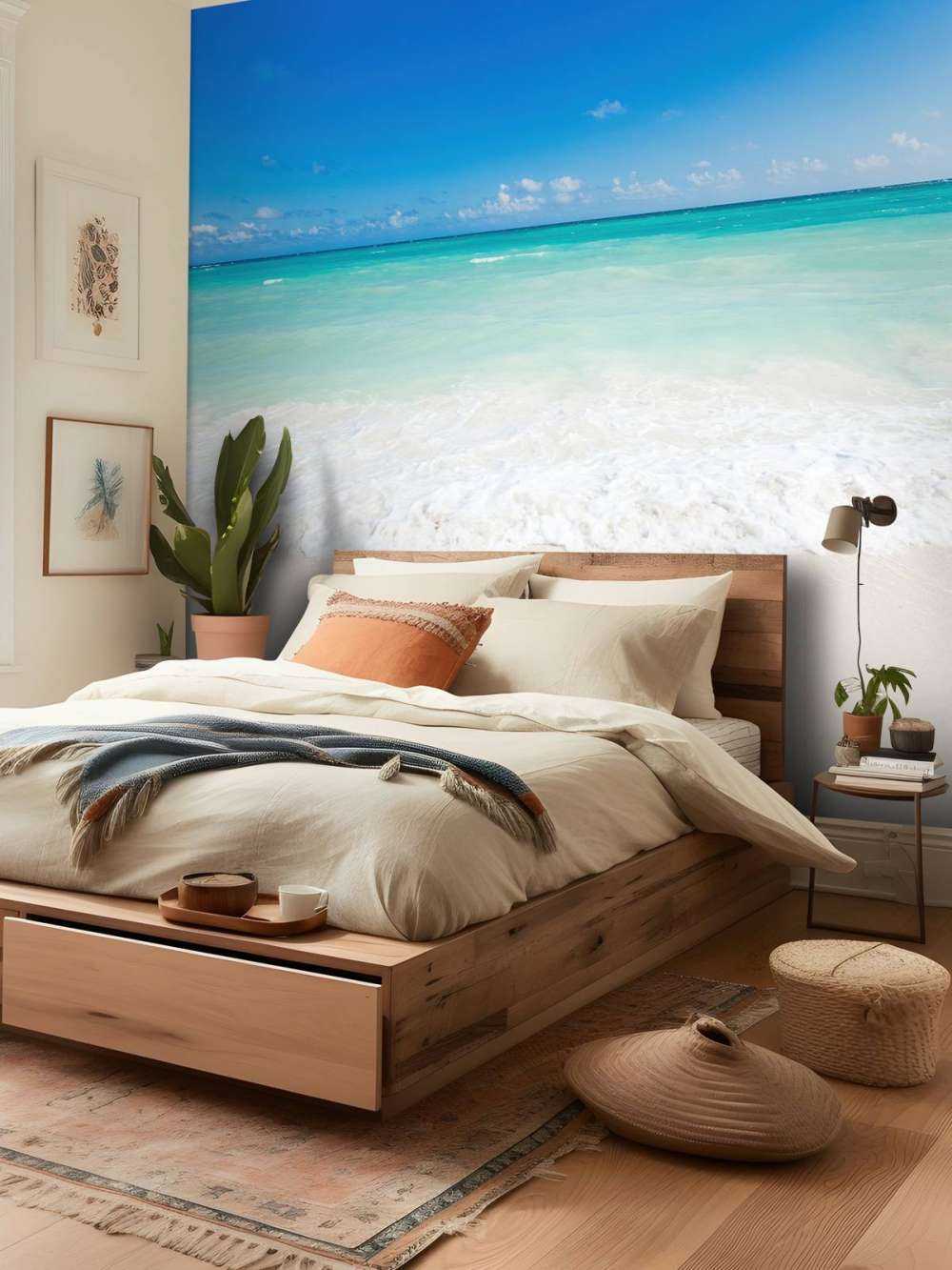 White beach and waves