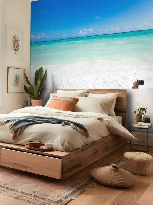 White beach and waves