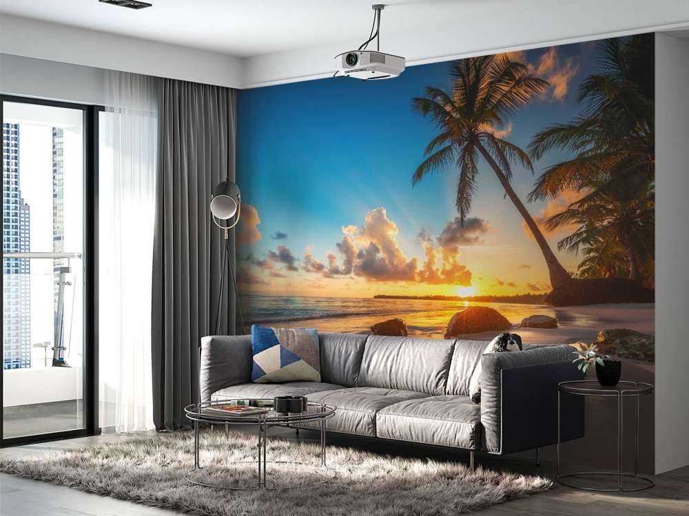 Palm trees at sunset