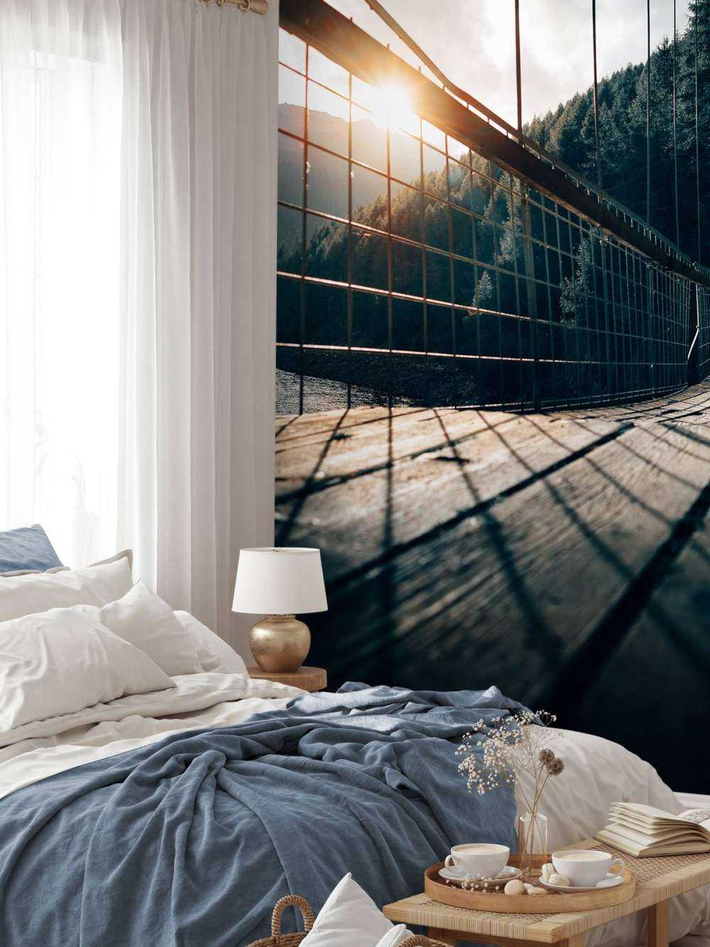 Steel suspension bridge