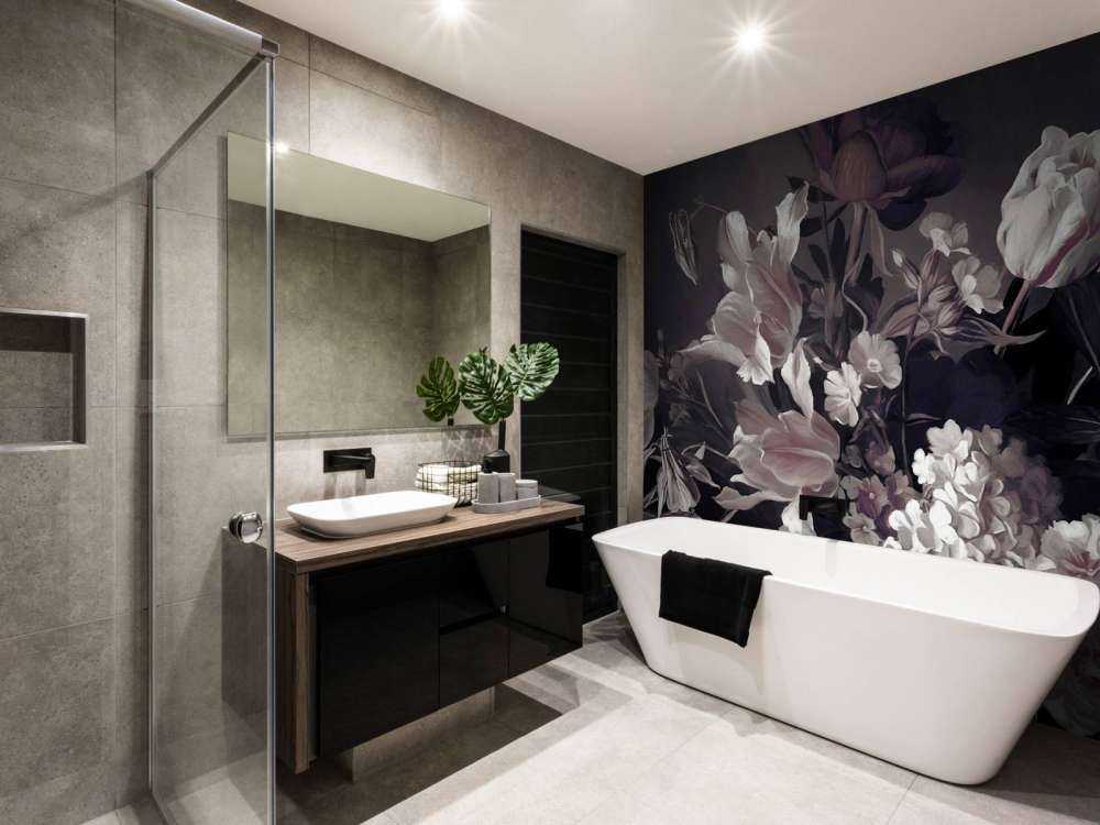 Bouquet with purple tulips