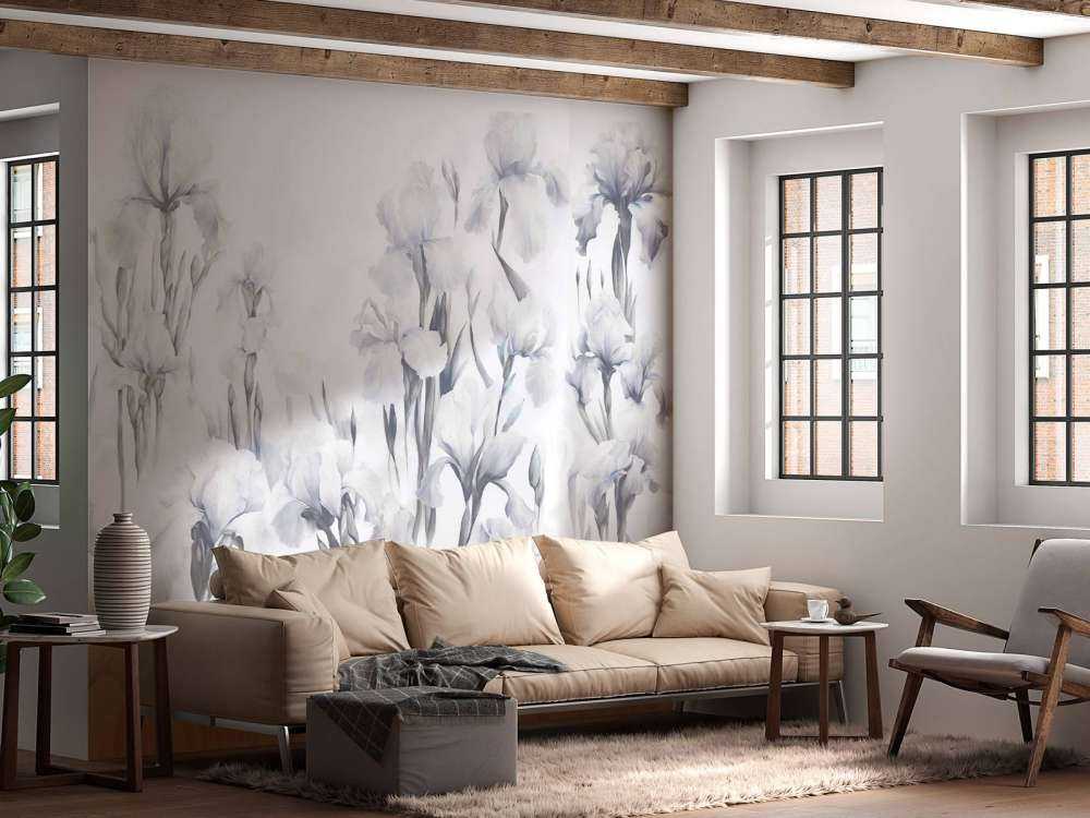 Irises Dance Seamless Gray