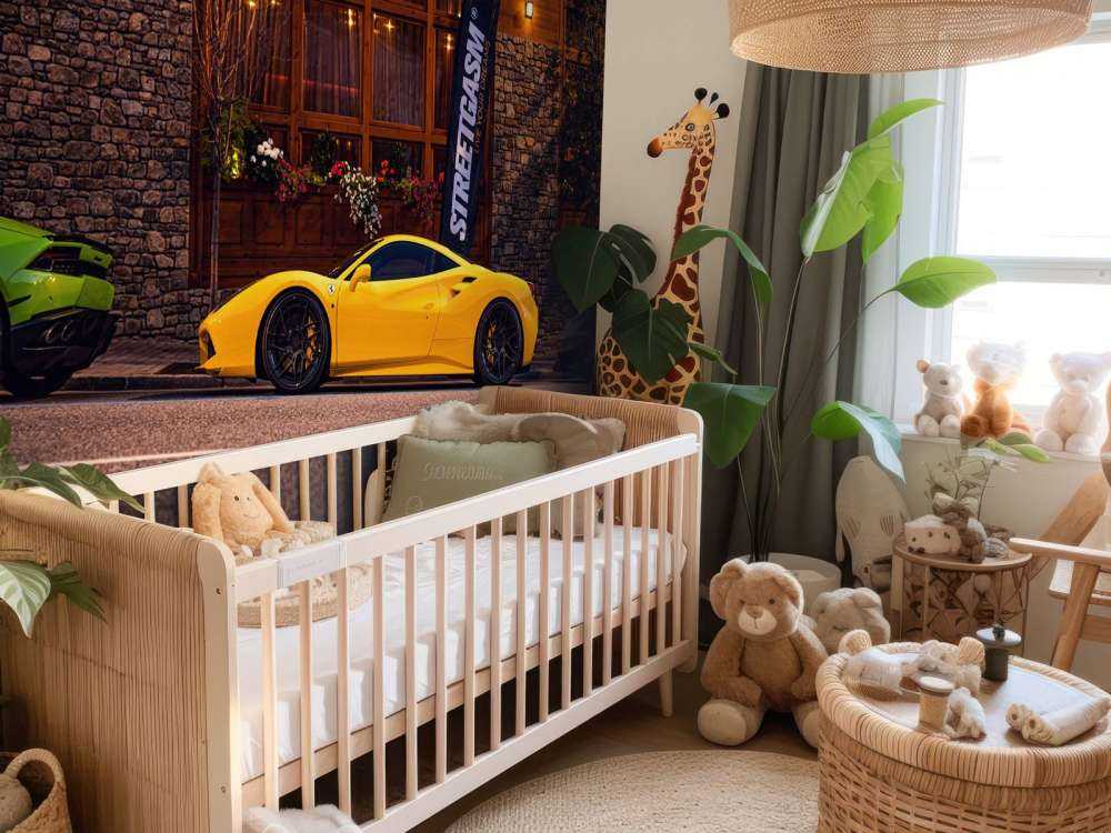 Exclusive cars at wooden lodge