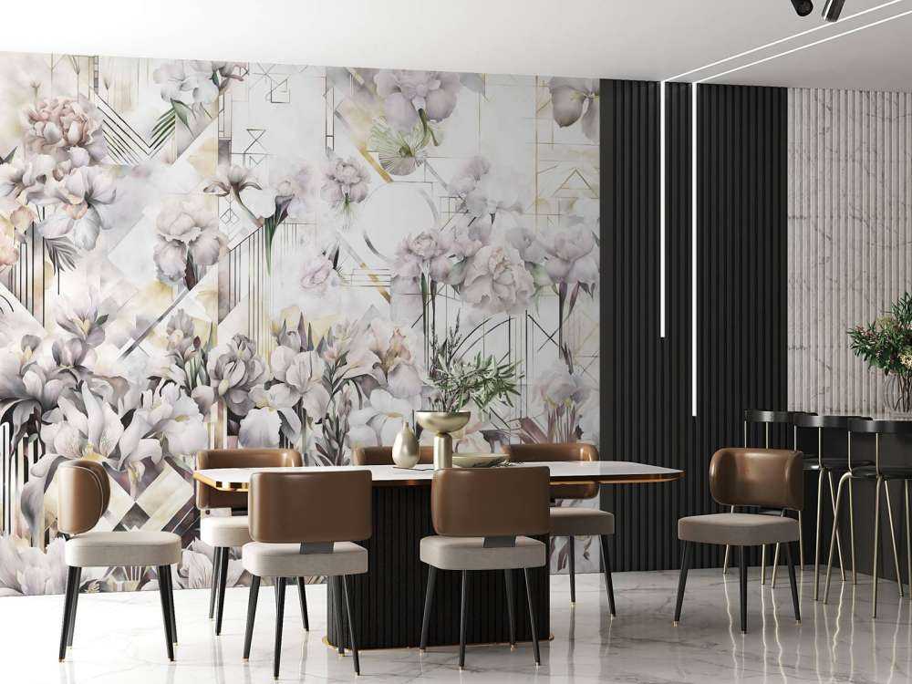 Huge Watercolor Irises Beige