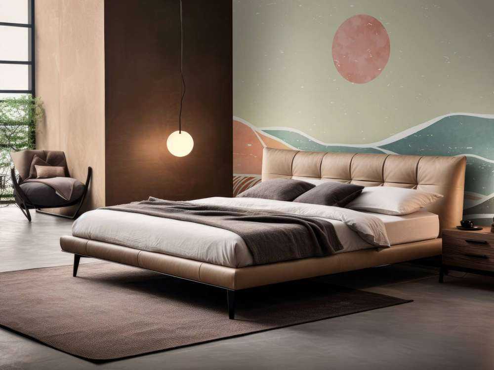 Colored ocean waves with a red moon