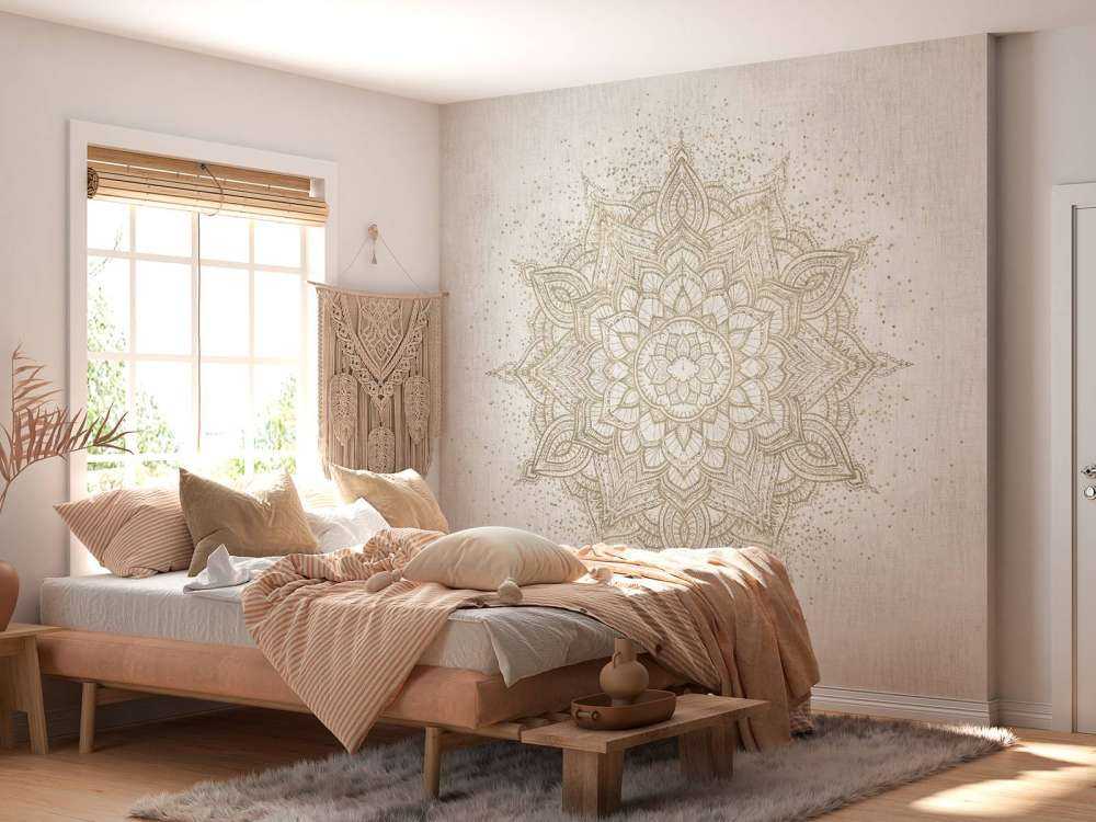 Golden Sparkling Mandala - beige