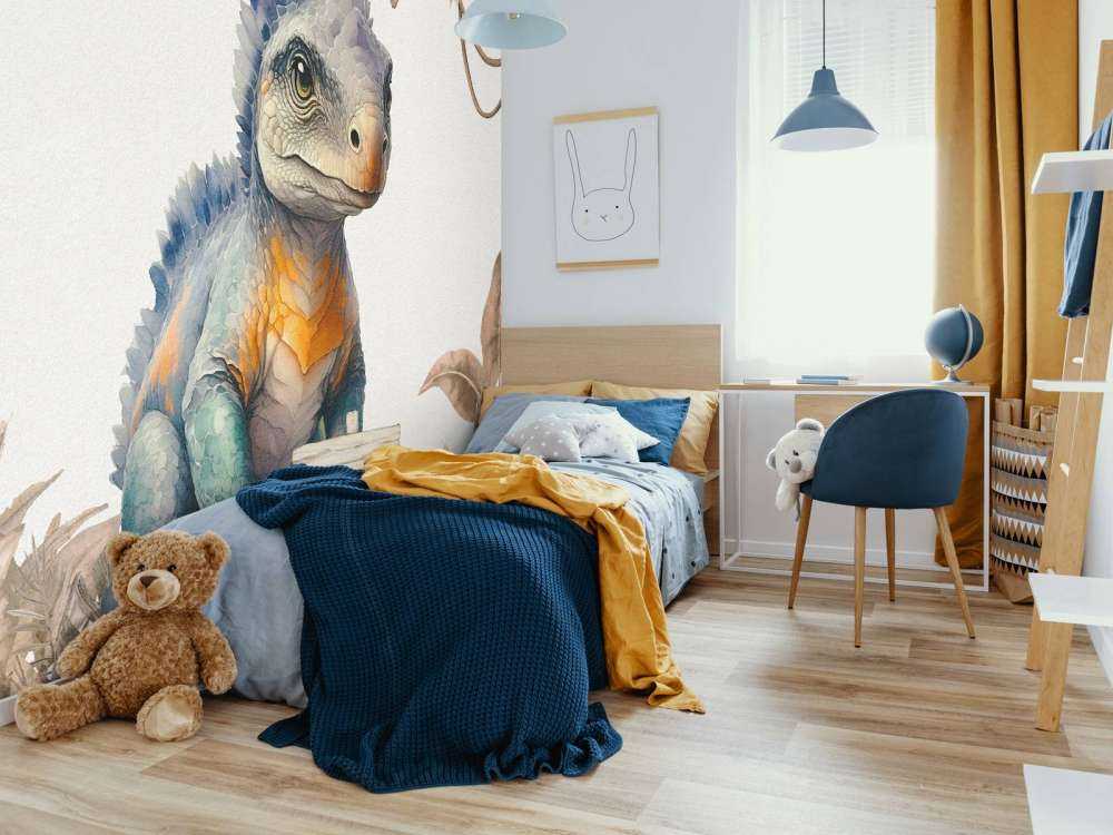 Baby ankylosaurus in the taupe jungle