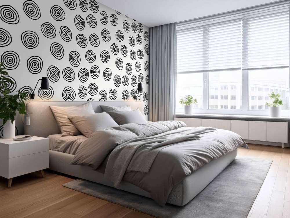 Abstract circles in black and white