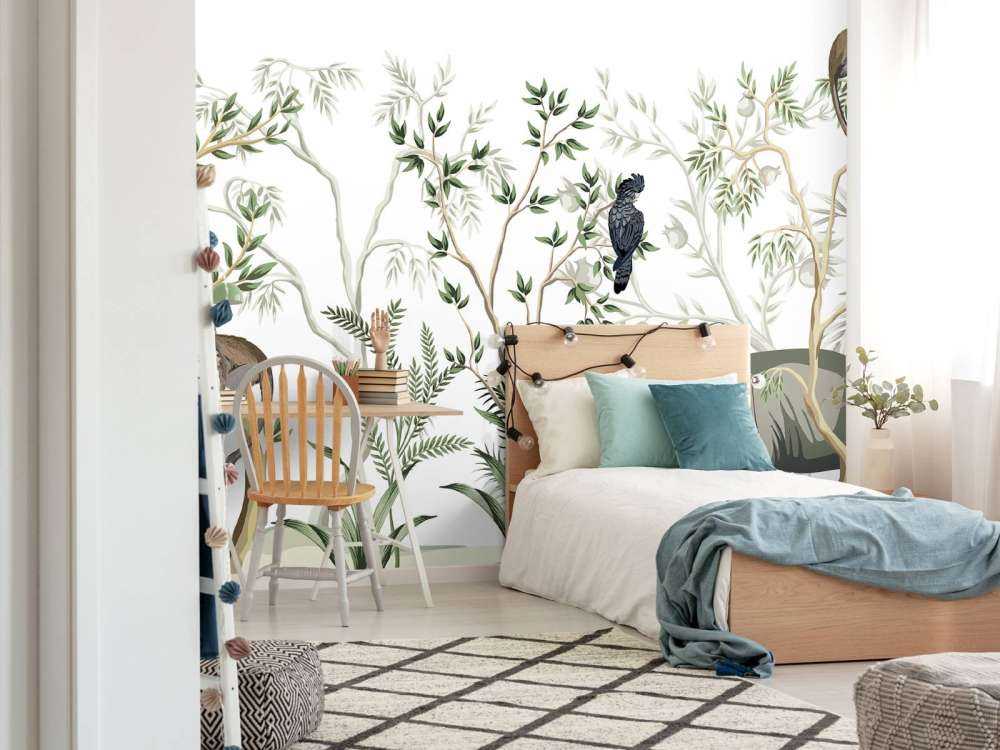 Drawn animals in the jungle