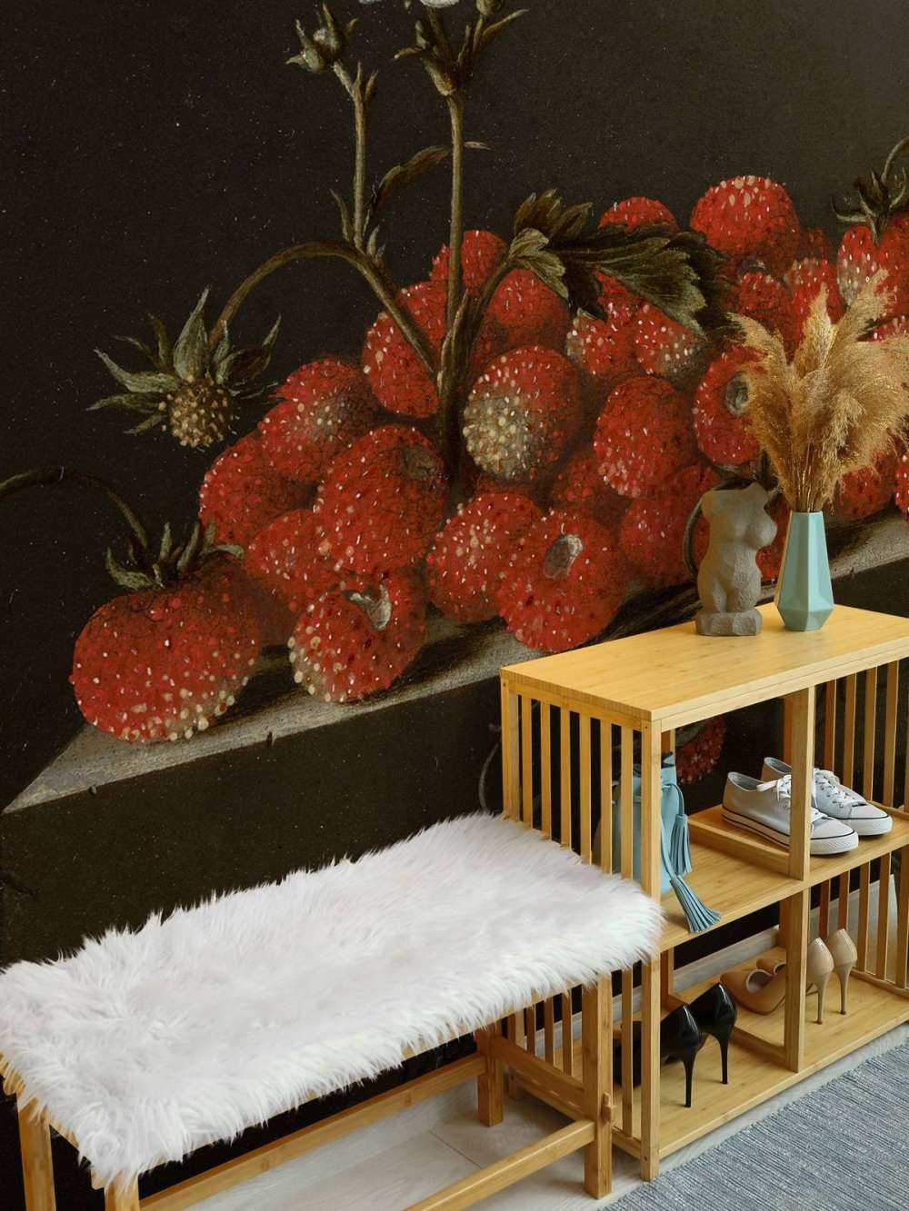 Still life with forest strawberries