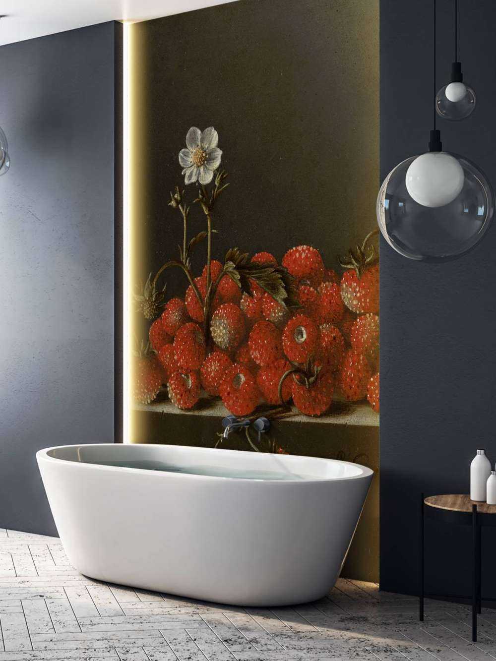 Still life with forest strawberries