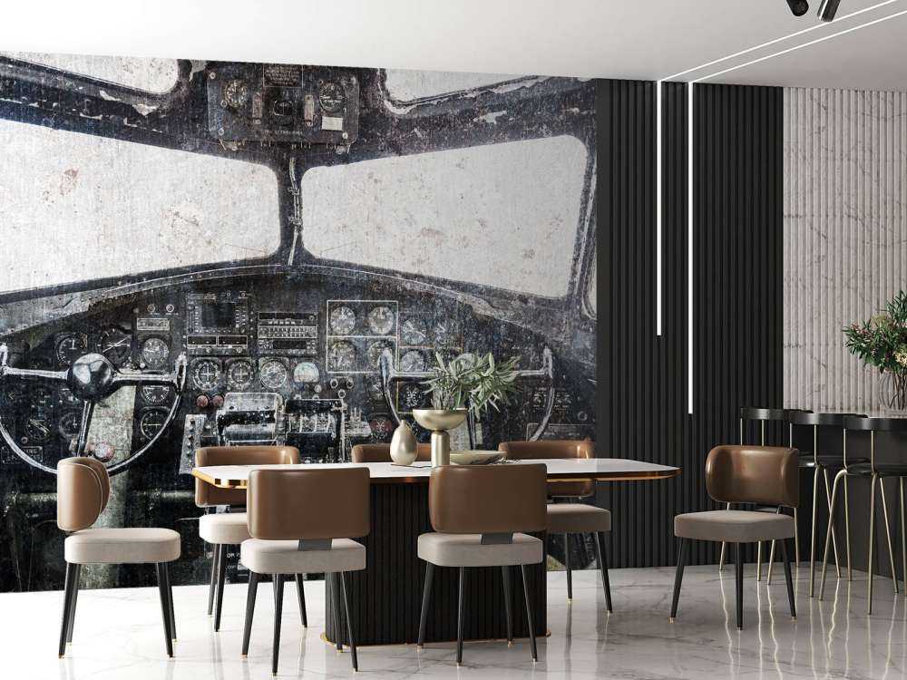 Vintage aircraft cockpit