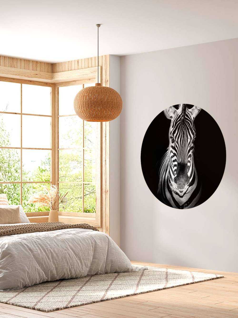 Close-up zebra black and white