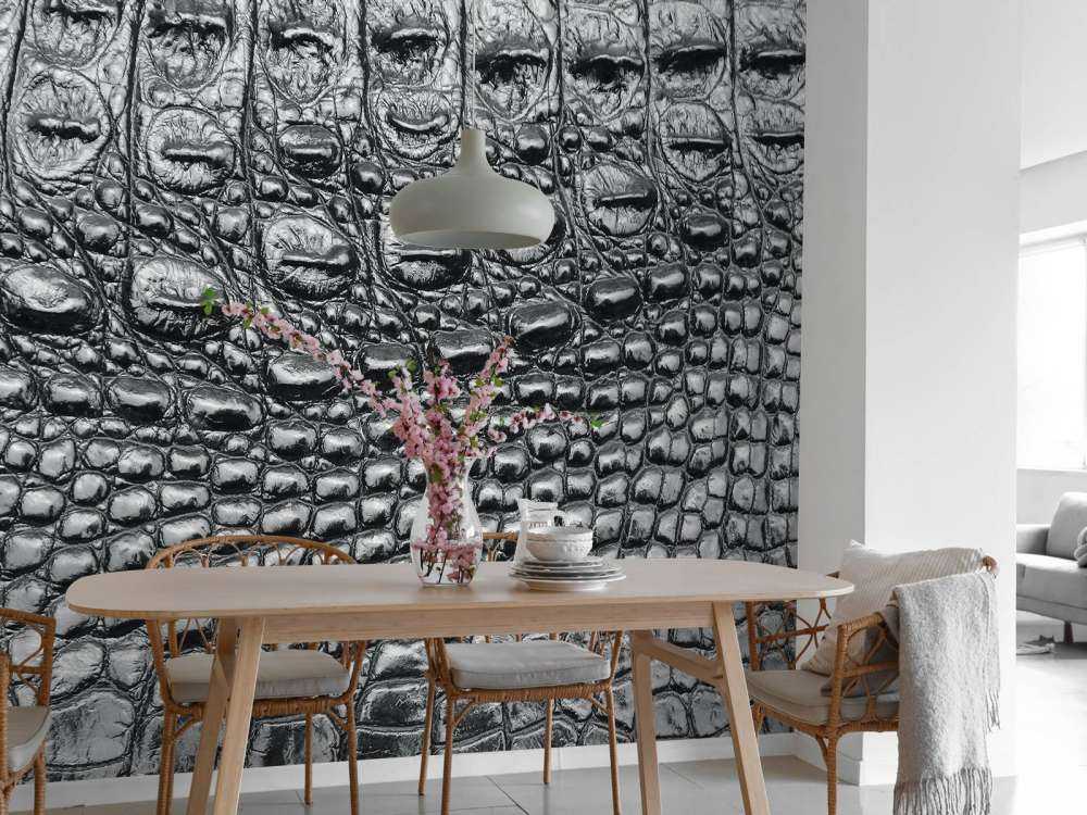 Black crocodile skin