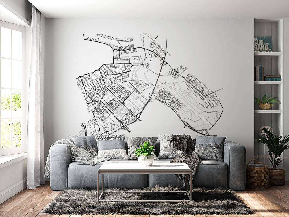 Map Amsterdam east, white